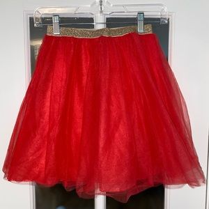 Pink / orange tulle tutu skirt with gold band
